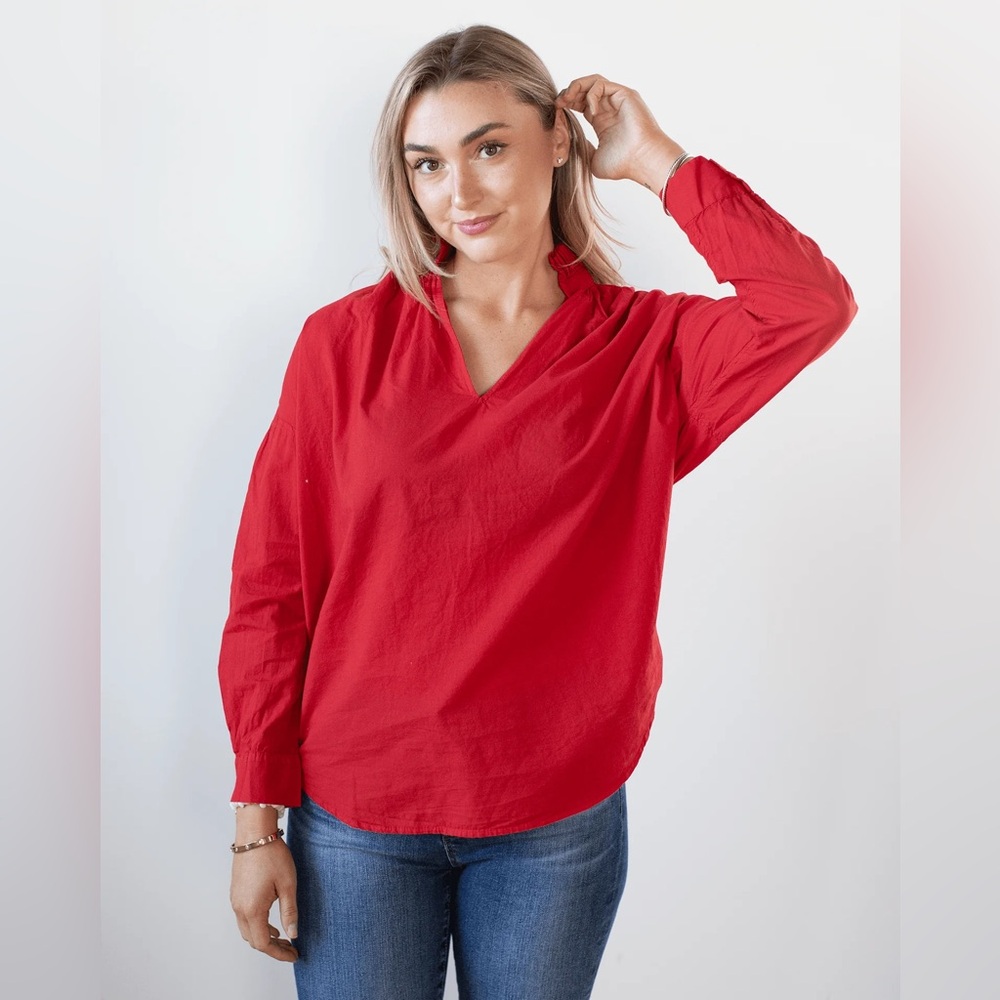 A Shirt Thing Women's Penelope V-Neck Top, Red, Sz M/L